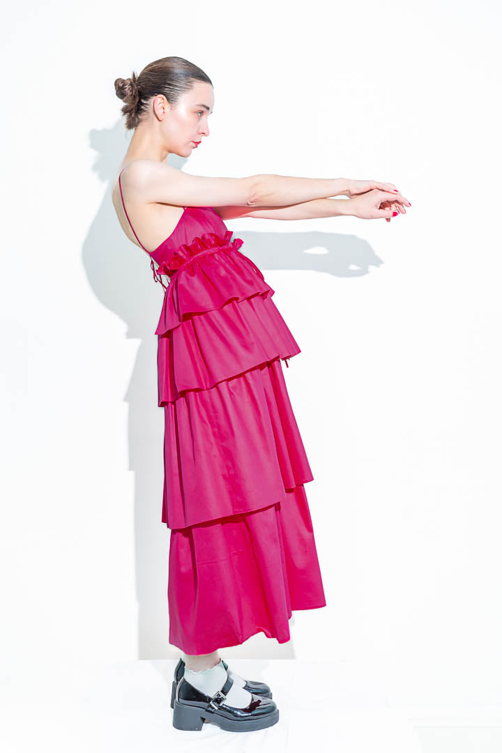 bold pink designer dress