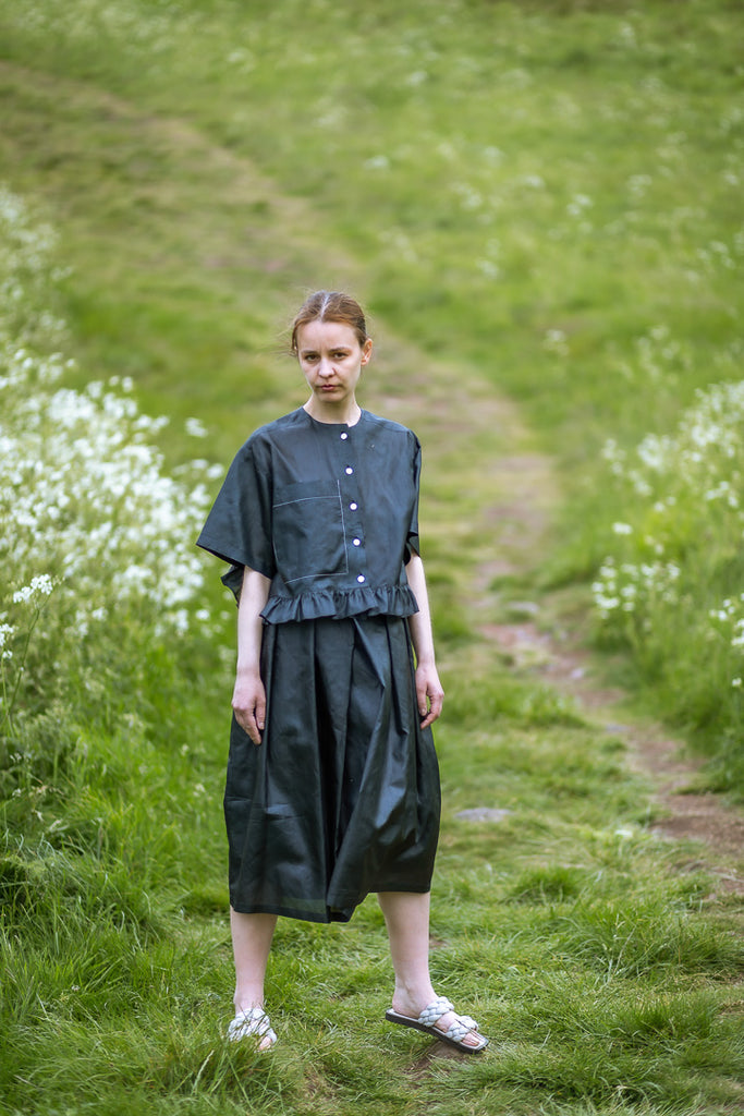 black silk skirt